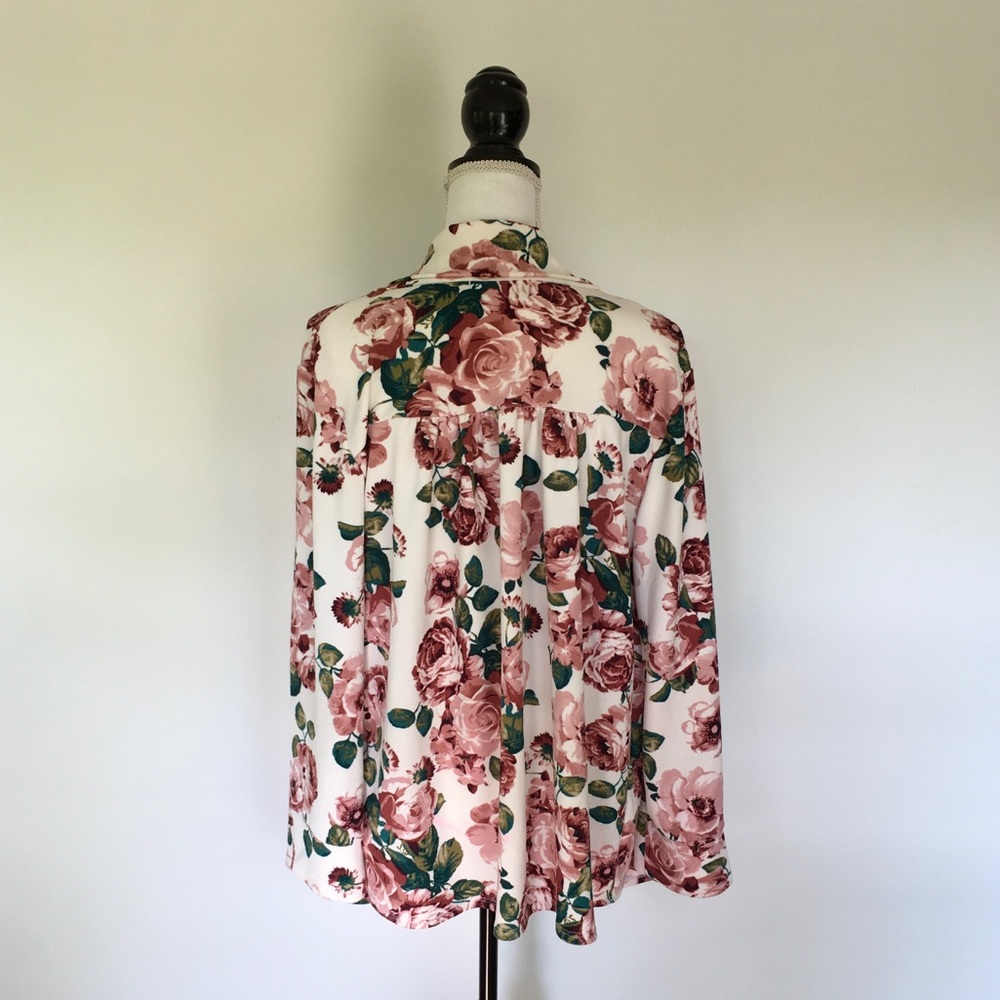 New Floral Open Front Cardigan Roses Meritt OSFM - Picture 4 of 5